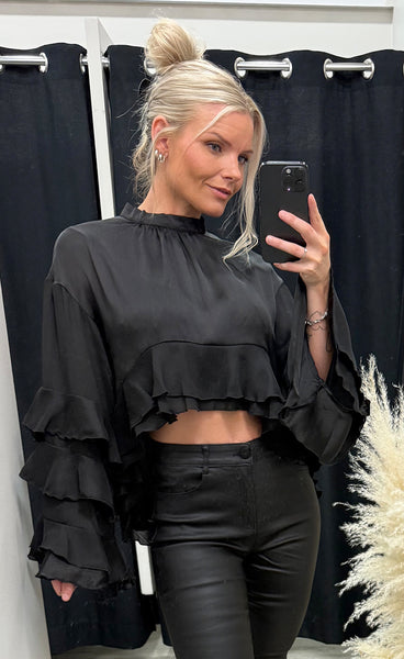 Satin blouse 6706 - black