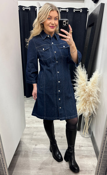 Darlene dress - dark blue denim