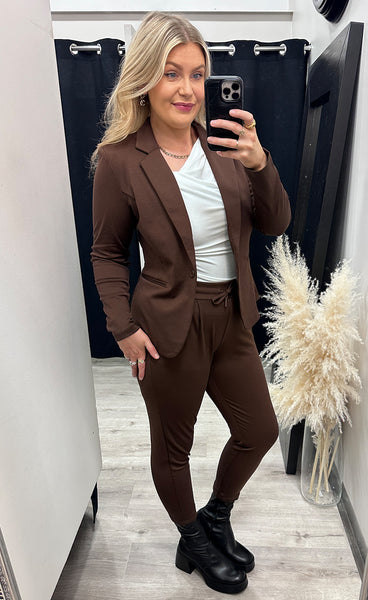 ICHI Kate blazer - chicory coffee