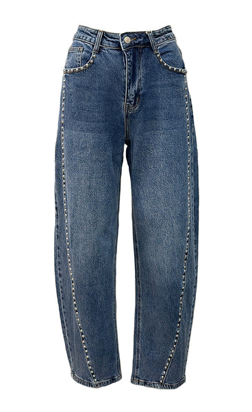 BARREL gallabuxur 5526 - silver studs