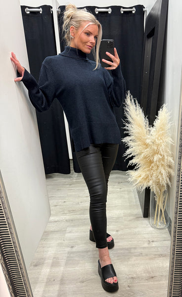 Steffi turtleneck pullover - dark sapphire melange