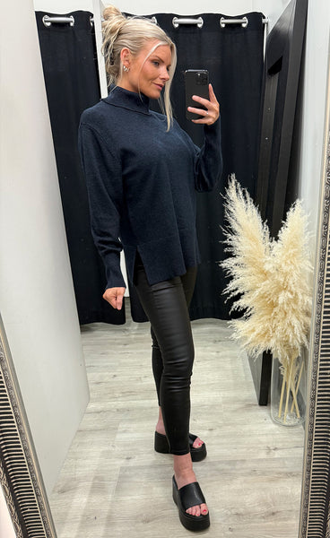 Steffi turtleneck pullover - dark sapphire melange