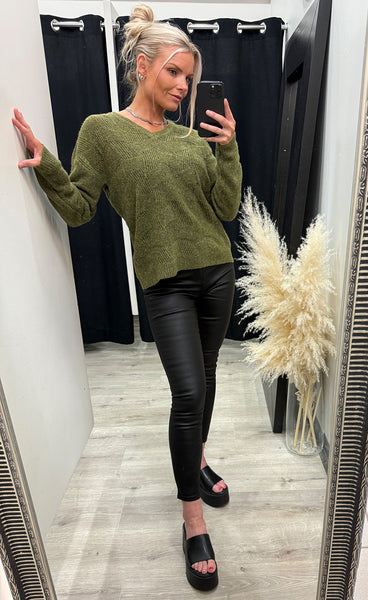 Dagmar pullover - olive melange