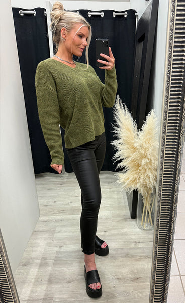 Dagmar pullover - olive melange