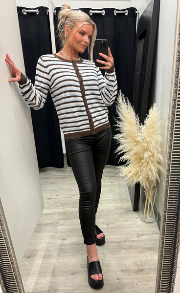 Caia cardigan 2 - rain drum stripe