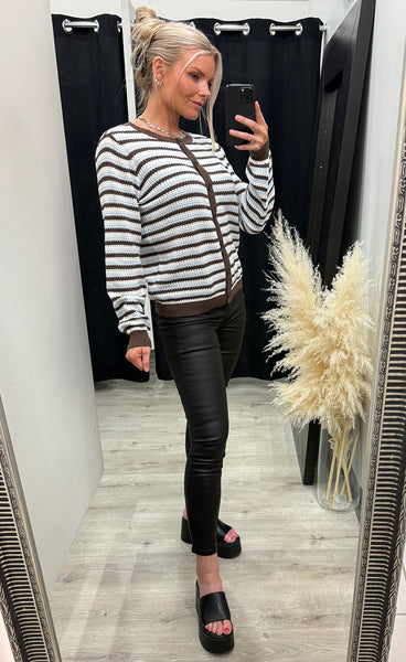 Caia cardigan 2 - rain drum stripe