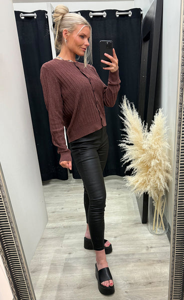 Vanessa cardigan 1 - rum raisin melange