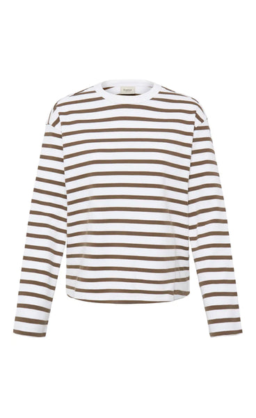 Bree tee 1 - white w. raindrum stripe