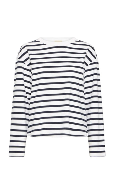 Bree tee 1 - white w. salute stripe