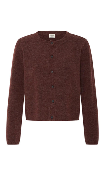Ellis cardigan 2 - rum raisin melange