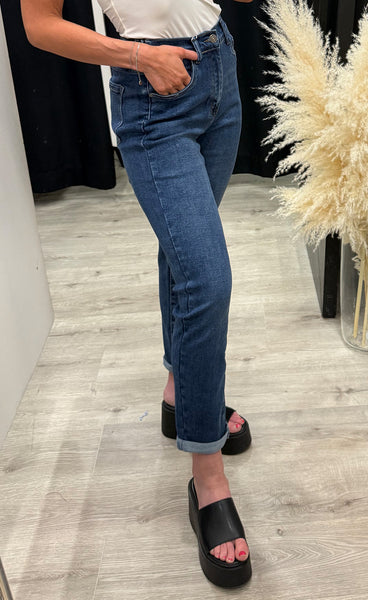 Teygju gallabuxur 2153-2-L - MOM FIT
