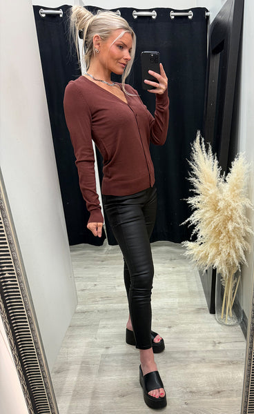 FRANSA Mary cardigan 9 - rum raisin