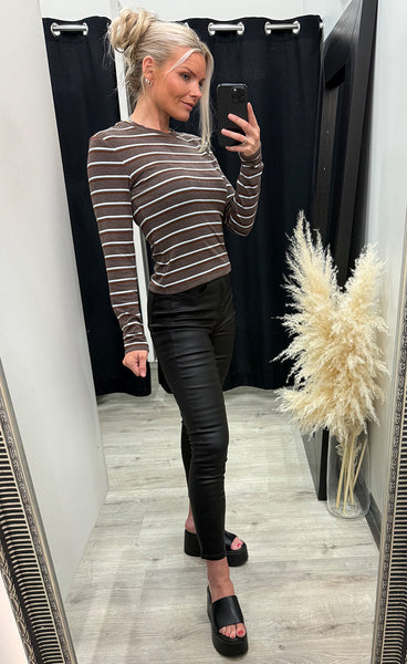 N-Lidie LS top - dalma blue stripe