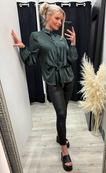 FREEQUENT Dove blouse - deep forest