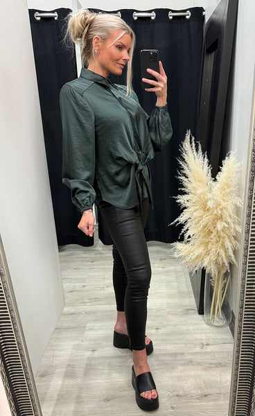 FREEQUENT Dove blouse - deep forest