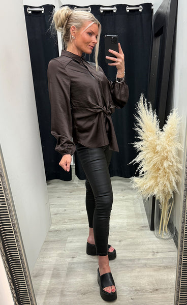FREEQUENT Dove blouse - mole