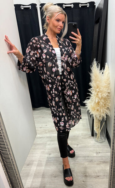 Kimono - black/floral