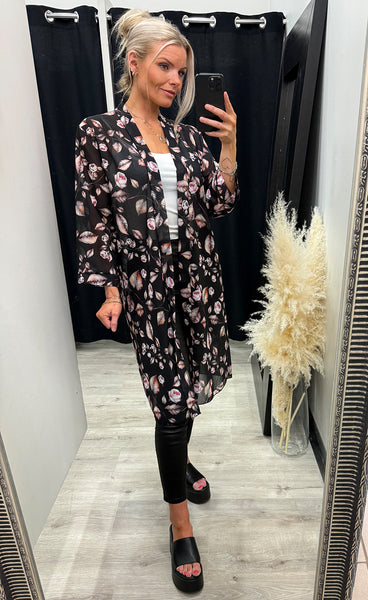 Kimono - black/floral