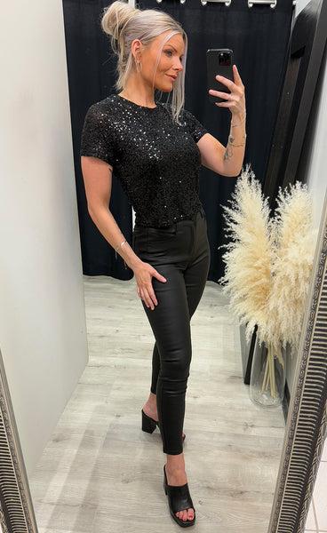 Glitter top 9355 - black