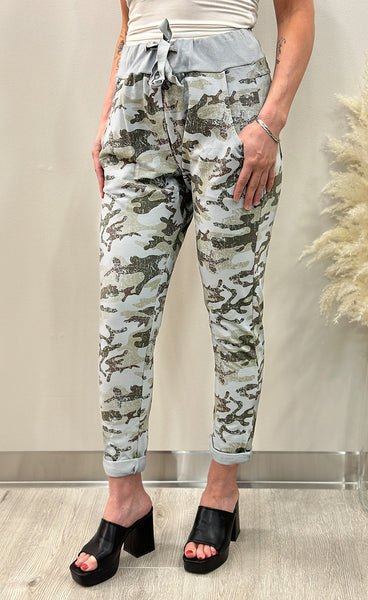 Camo jogging buxur - grey