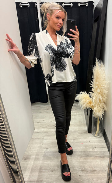 Venny blouse - cream flower