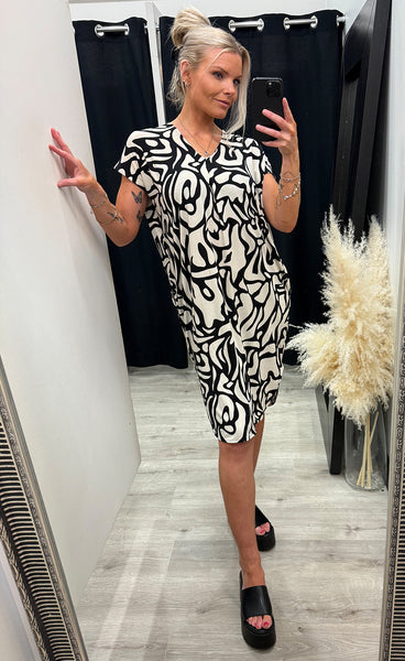 FREEQUENT Floi dress - black w. moonbeam