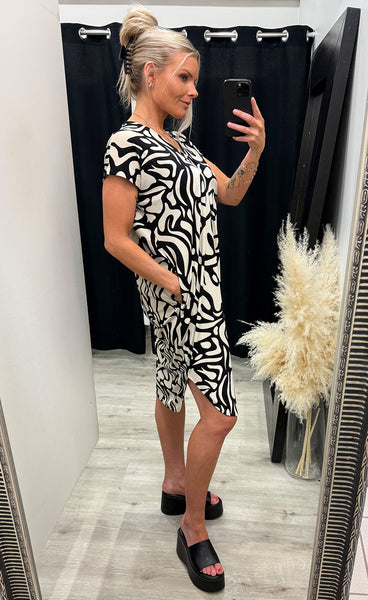 FREEQUENT Floi dress - black w. moonbeam