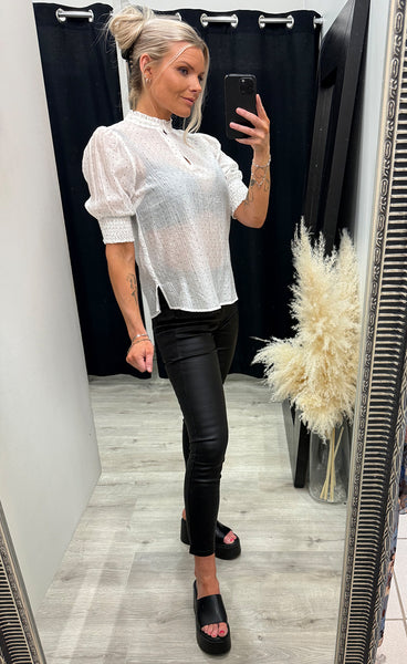 FREEQUENT Flory blouse - white w. silver
