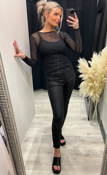 New gani top - black/gold