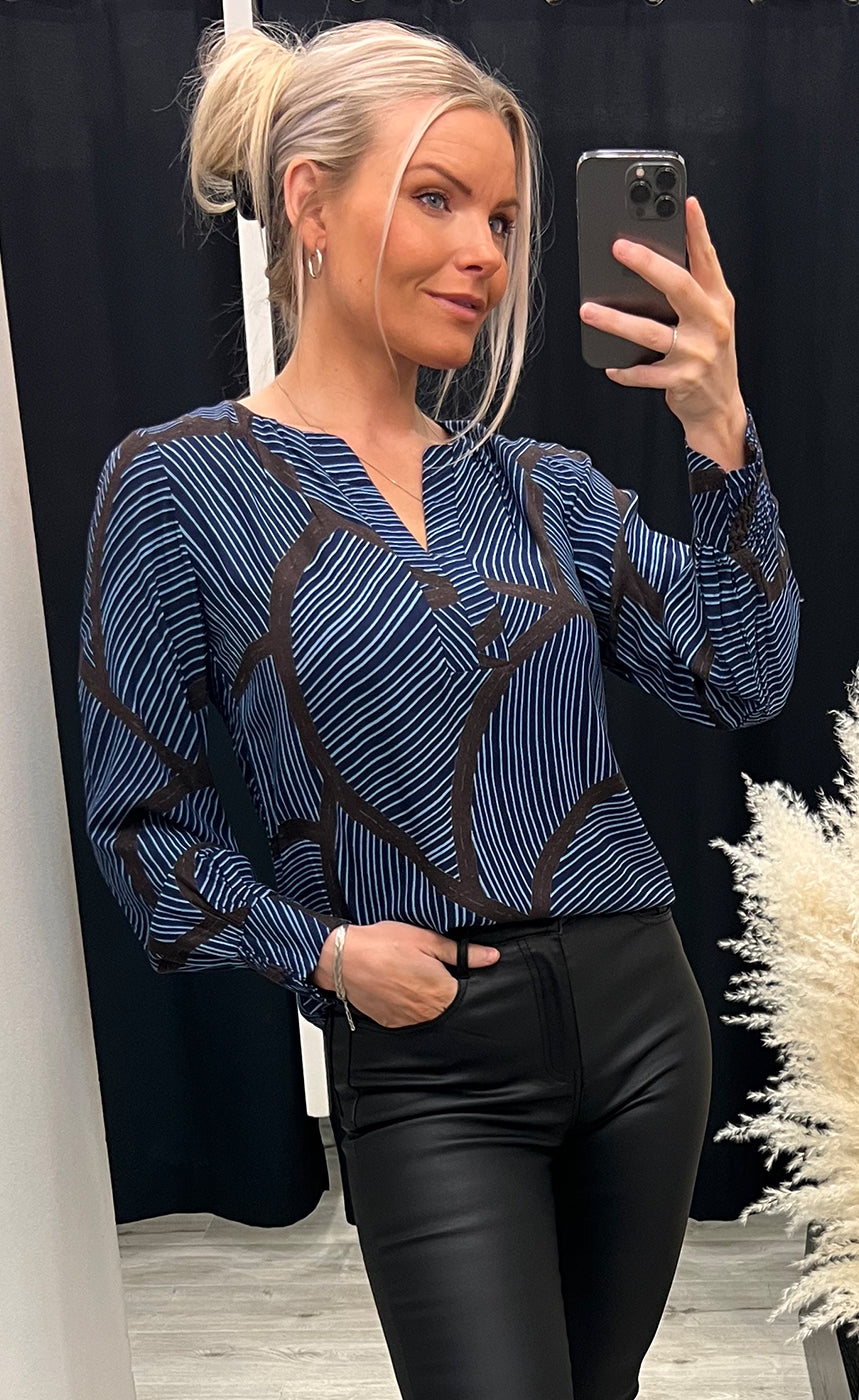 Gita blouse 1 - navy mix