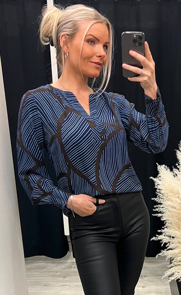 Gita blouse 1 - navy mix