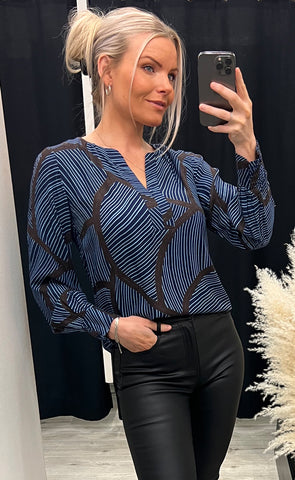 Gita blouse 1 - navy mix