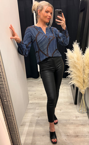 Gita blouse 1 - navy mix