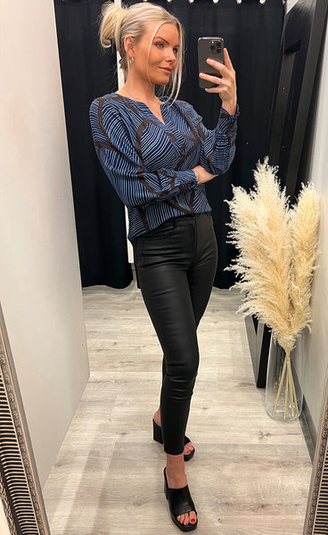 Gita blouse 1 - navy mix