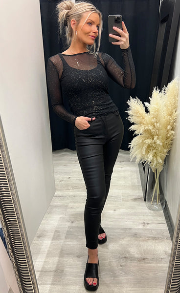 New gani top - black/gold