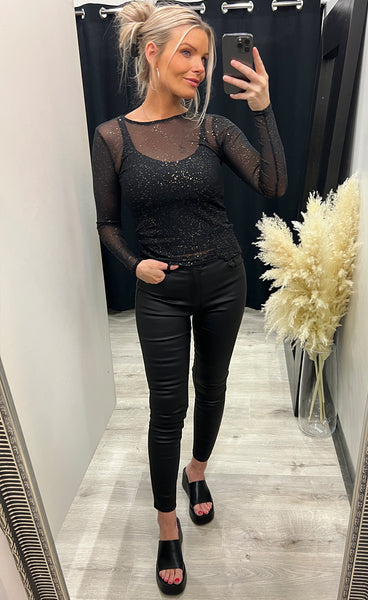 New gani top - black/gold