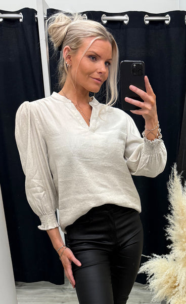 Luca blouse - sandshell melange