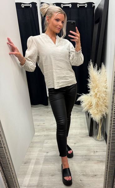 Luca blouse - sandshell melange