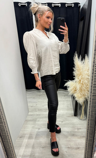 Luca blouse - sandshell melange