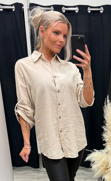 Falakka linen shirt 3 - sand melange