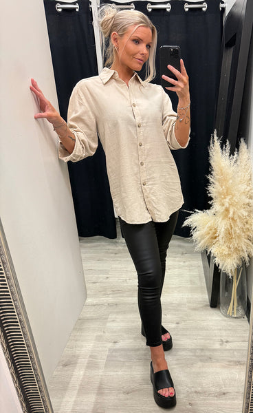 Falakka linen shirt 3 - sand melange