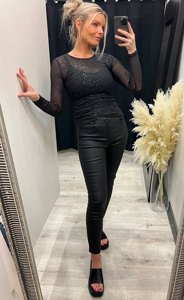 New gani top - black/silver