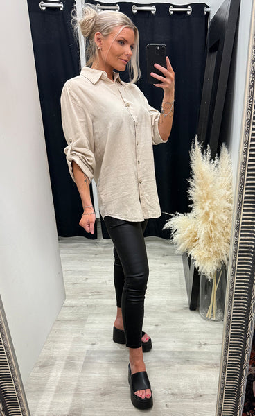 Falakka linen shirt 3 - sand melange