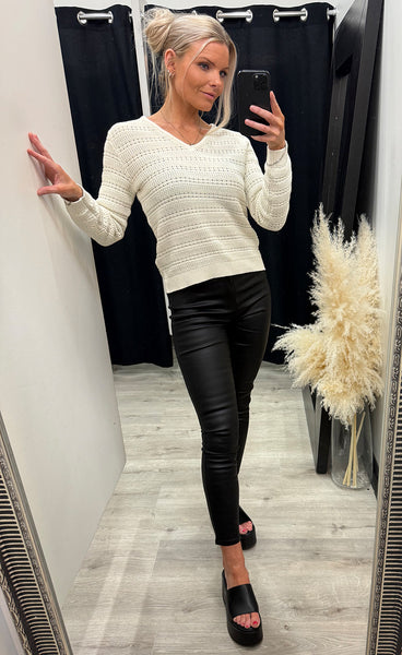 Nero v-neck jumper - birch