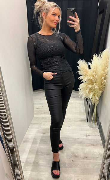 New gani top - black/silver