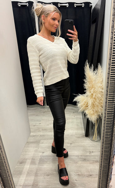 Nero v-neck jumper - birch