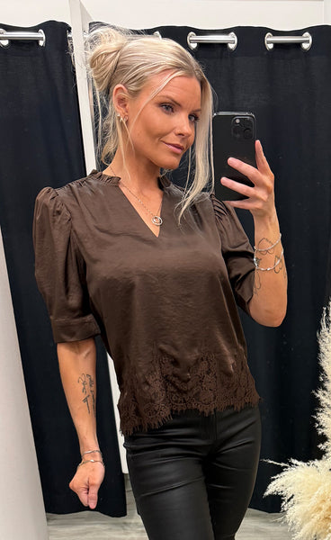 Moe lace blouse - brown