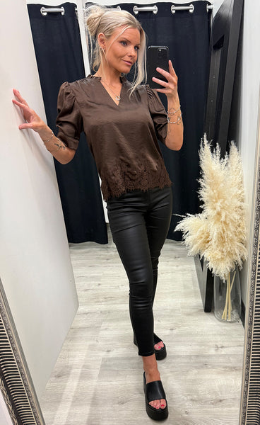 Moe lace blouse - brown