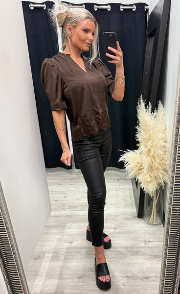 Moe lace blouse - brown