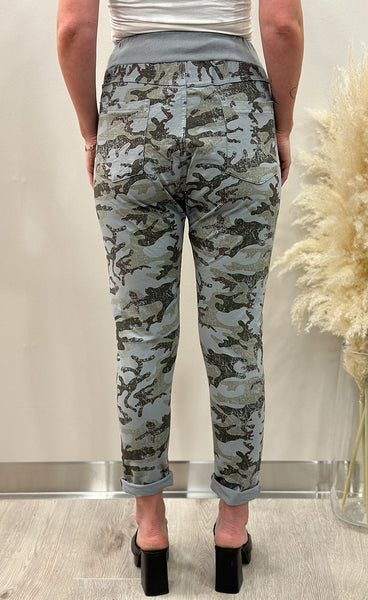 Camo jogging buxur - grey